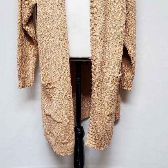 EVELYN Taylor Woman Loose Ribbed Popcorn Knit Open Front Waterfall Cardigan 3X - Picture 6 of 13